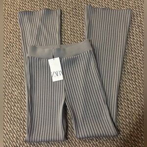 Zara Charcoal Ribbed Trousers